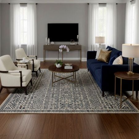 Handcrafted Earthy Cotton and Wool Handknotted Rug for Natural Interiors